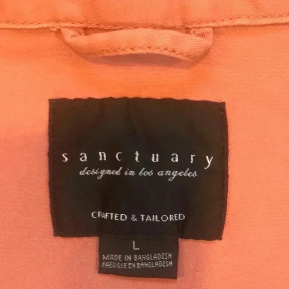 Sanctuary Cotton Utility Jacket w/button Front Oversized pockets Size Large - Picture 9 of 9